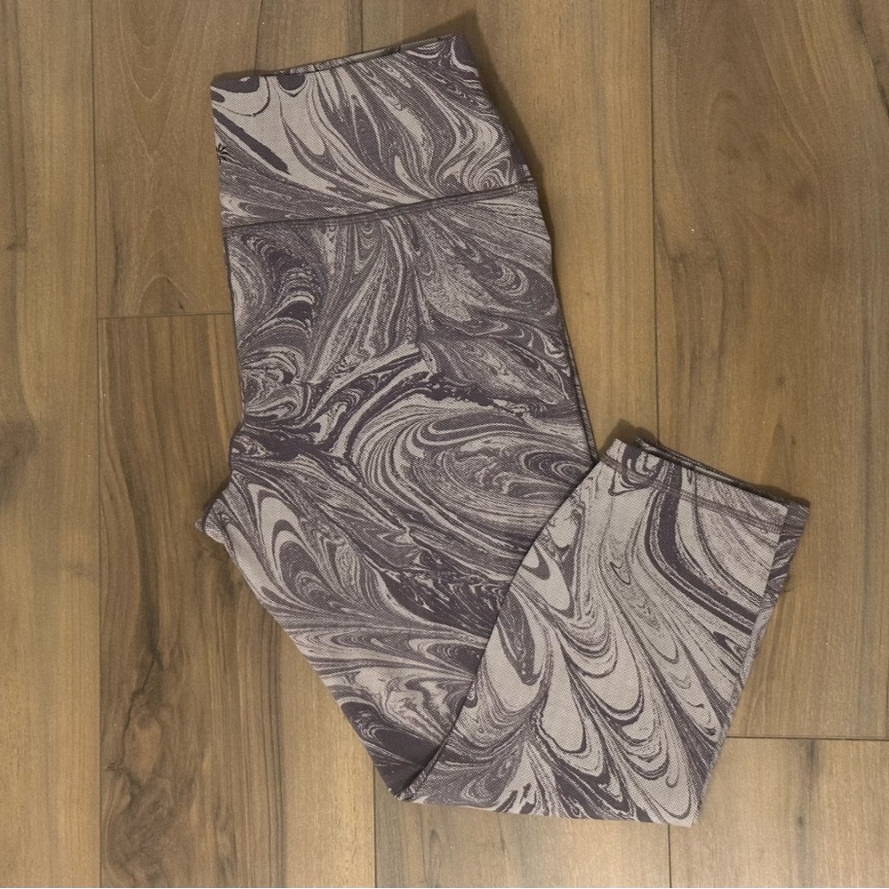 Athleta Transcend 7/8 Tights Sumi Marble Violet XL